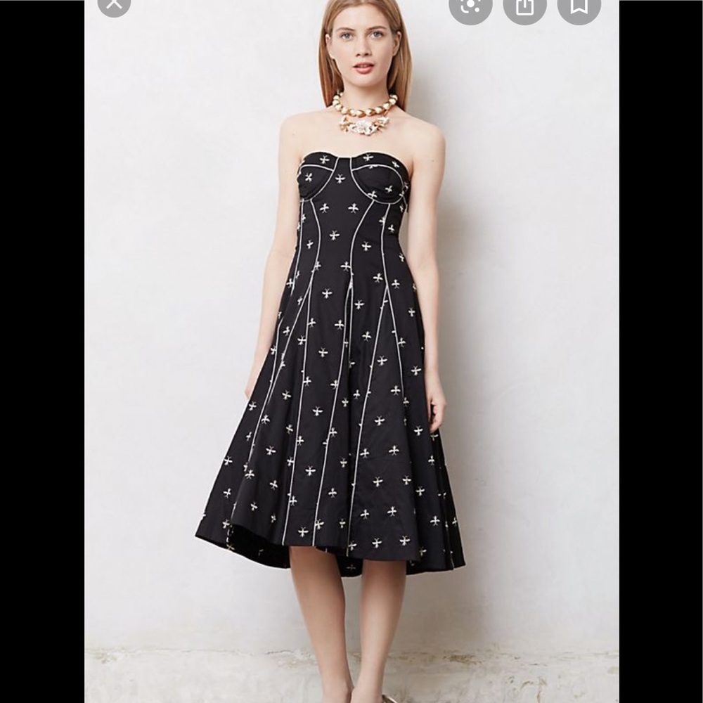Anthropologie dragonfly jewled dress
